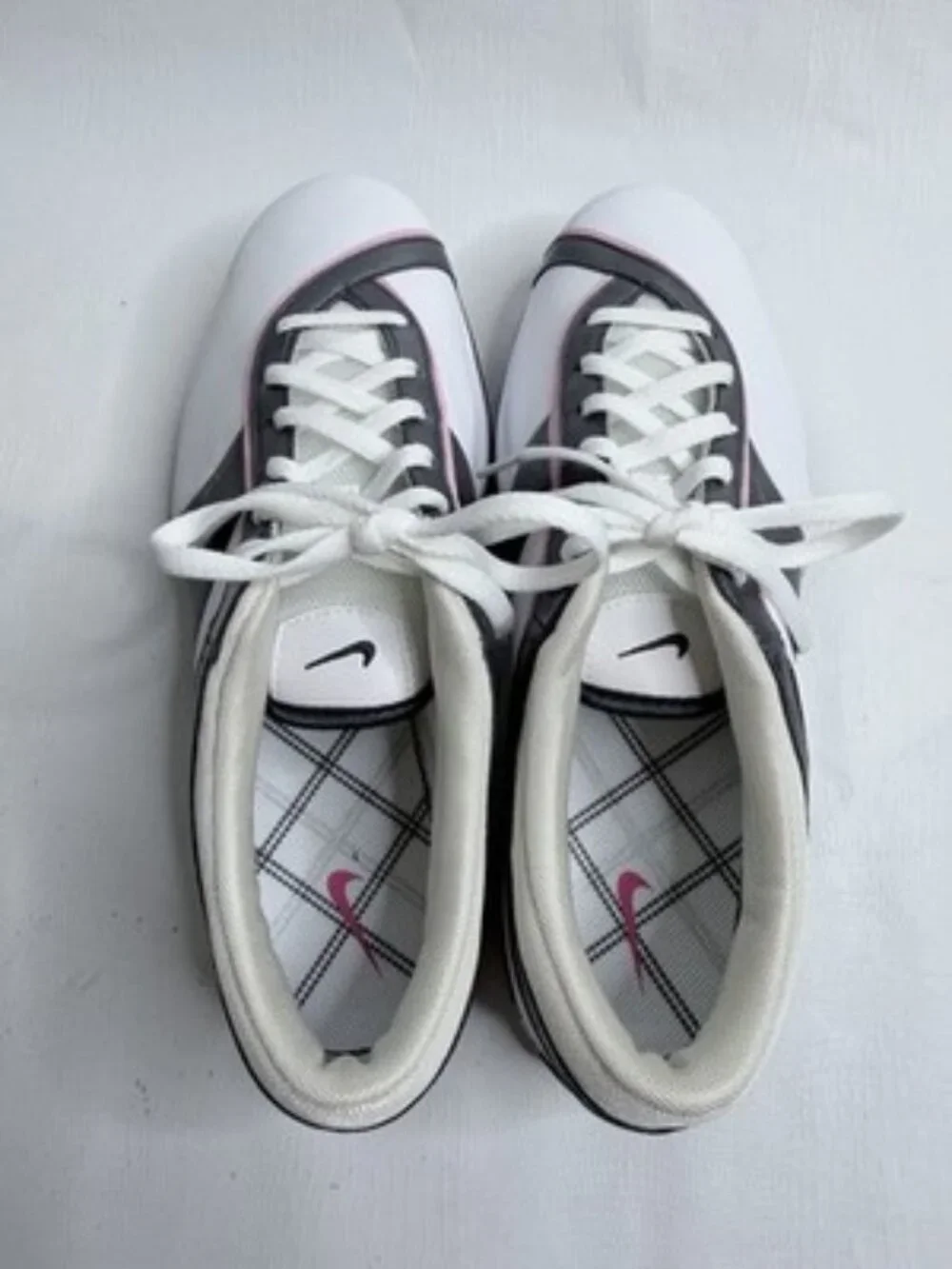 Nike Golf Shoes Women's size 8.5W White Pink Lace Up Leather NWOB